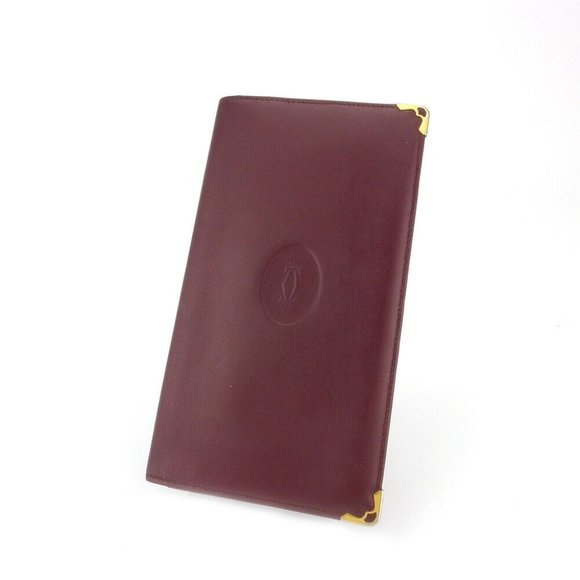 Cartier length wallet mast line Bordeaux leather Authentic used - Picture 1 of 8